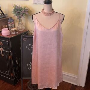 Love Sadie XL COQUETTE Blush Satiny Lined Classic French Style Slip Dress